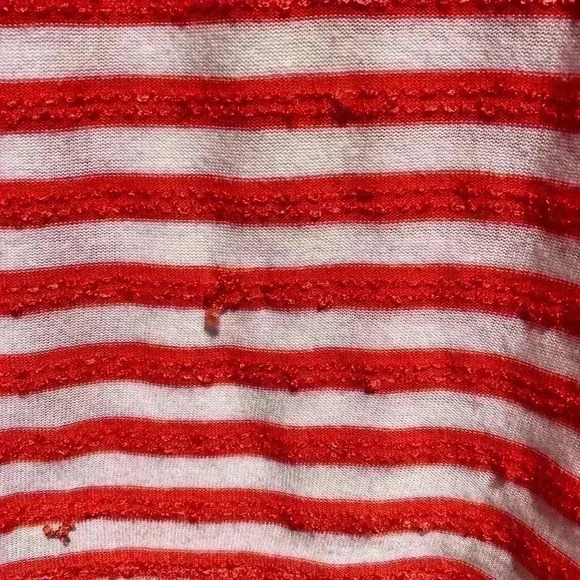 CHICO’S STRIPED ORANGE AND WHITE WOMENS TOP SIZE Medium - Picture 11 of 15
